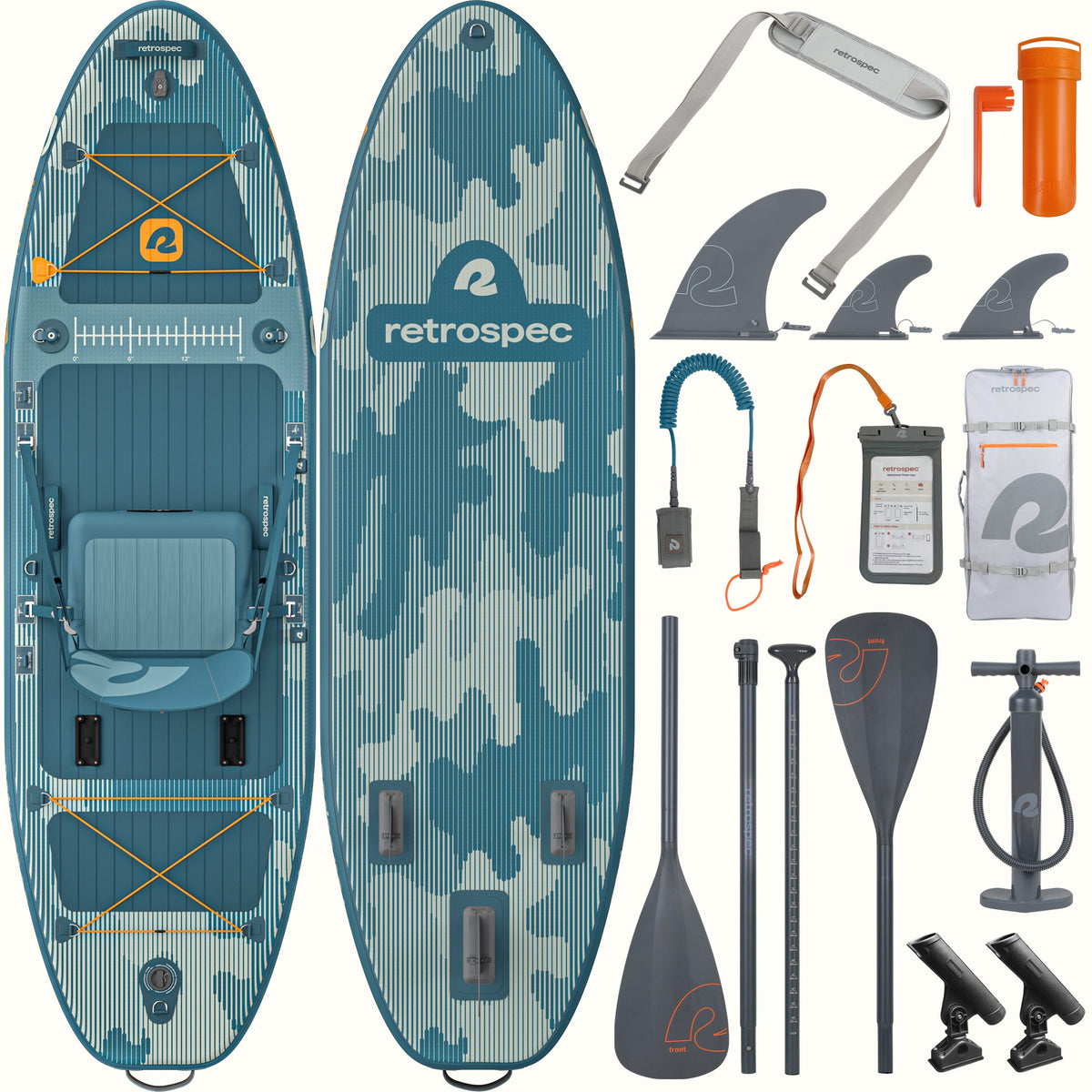 June Nano Kids Inflatable Fishing Paddle Board Kayak Hybrid 9'6" | Retrospec