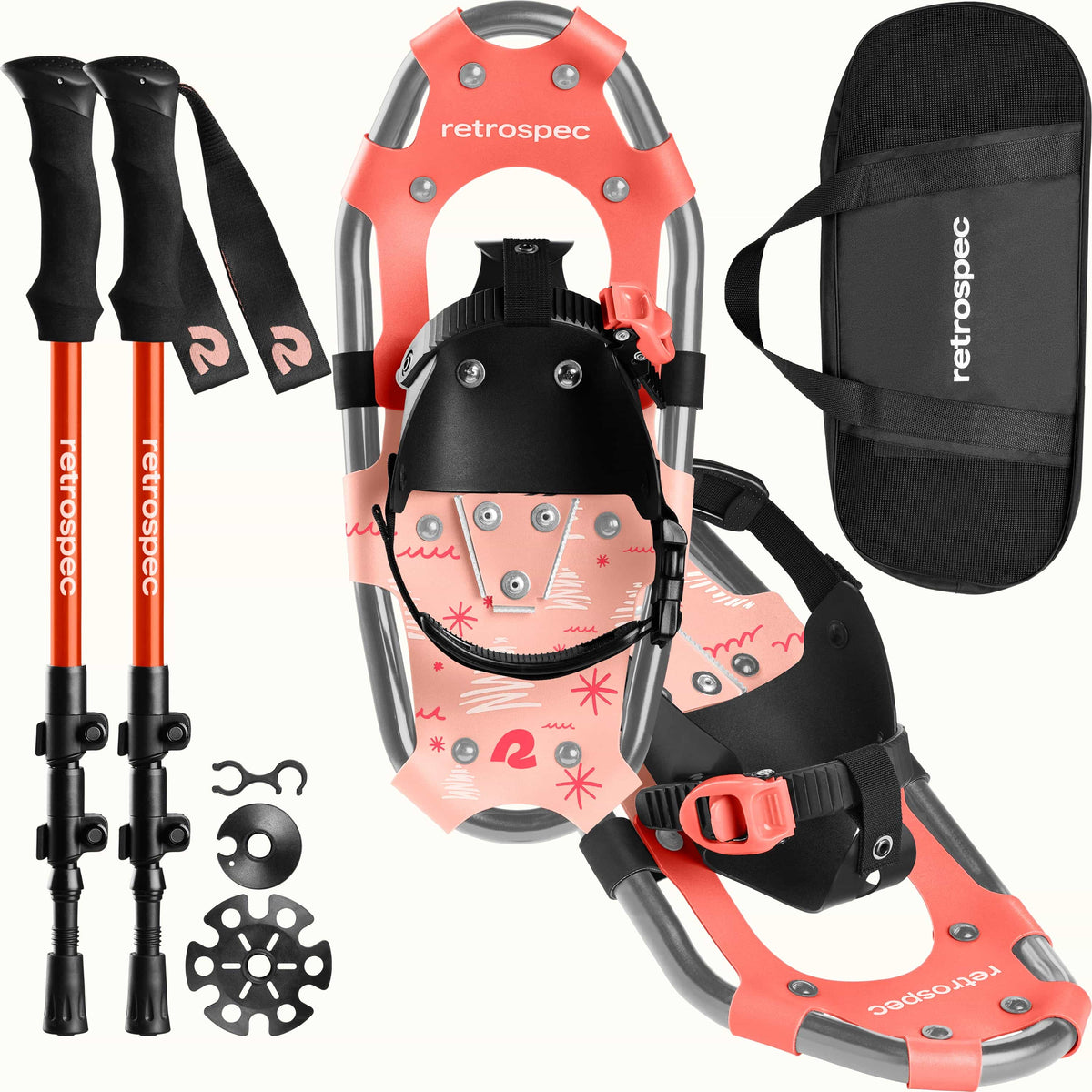 Drifter Kids Snowshoe Bundle With Trekking Poles | Retrospec