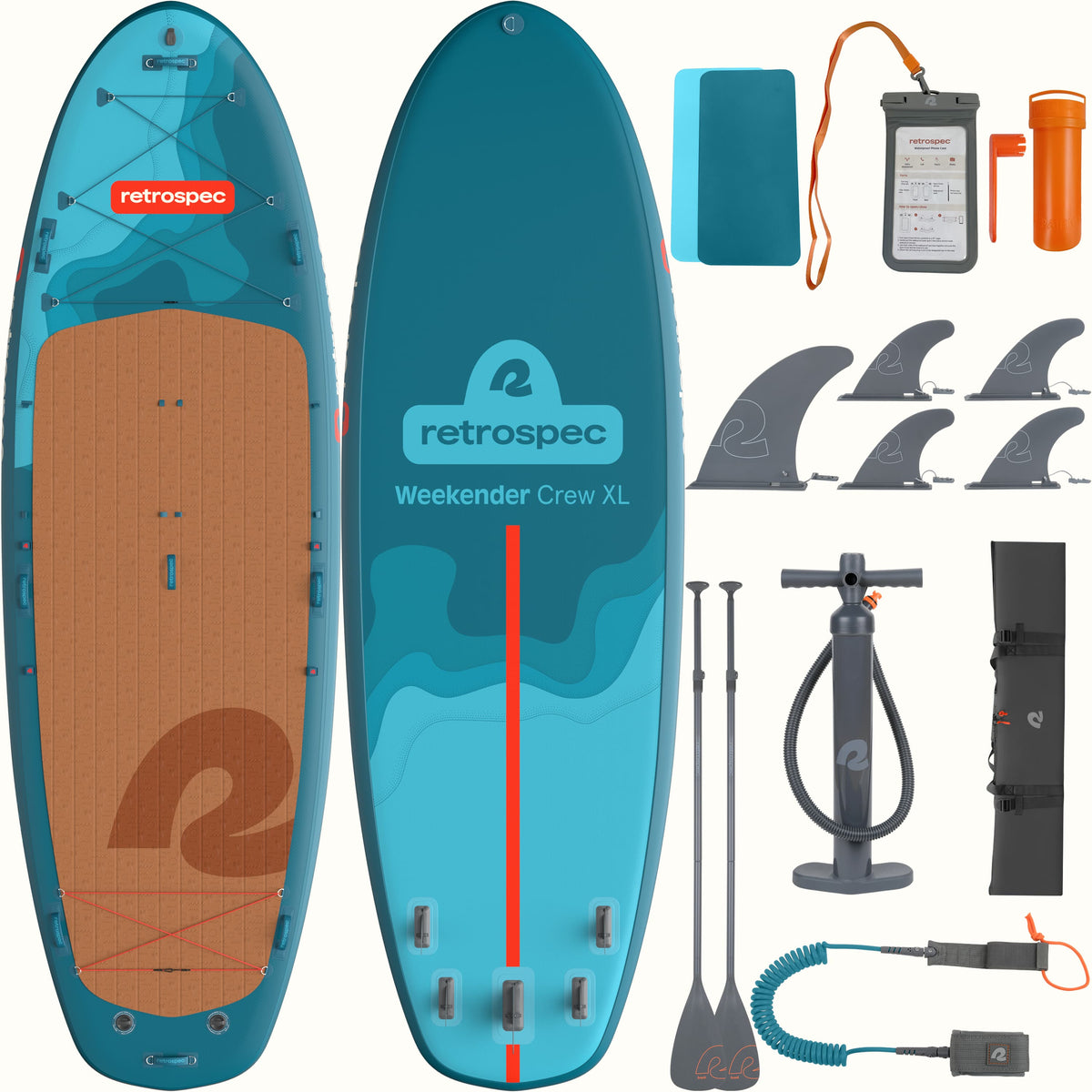 Weekender Crew XL Multi-Person Inflatable Stand Up Paddle Board 15’ | Retrospec