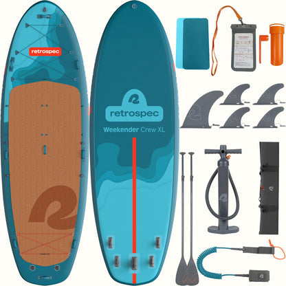 Weekender Crew XL Multi-Person Inflatable Stand Up Paddle Board 15’ | Retrospec
