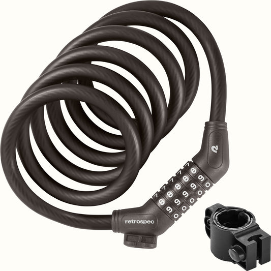 Grizzly Plus Integrated Combo Cable Bike Lock - 12mm | Retrospec
