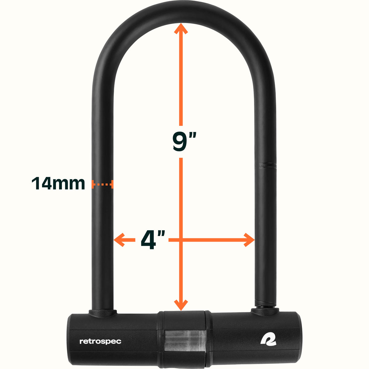 Lookout U-Lock Bike Lock - 14mm | Retrospec